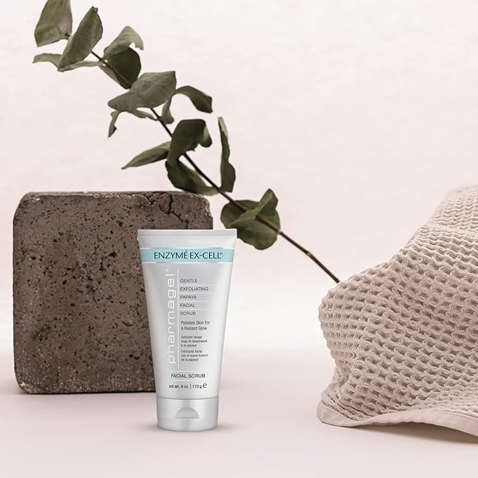 Pharmagel Enzyme Ex‑Cell™ | Gentle Papaya + Walnut Shell Facial Scrub – 6 oz | For Sensitive Skin & All Skin Types