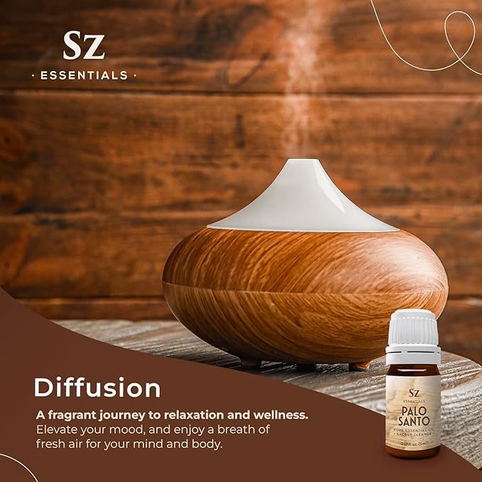 Palo Santo Essential Oil – 100% Pure – Ethically Sourced from Peru – Sacred Oil for Ritual Use, Spiritual Cleansing & Energy Clearing – Bursera graveolens – Vegan – 0.17 fl oz (5mL)