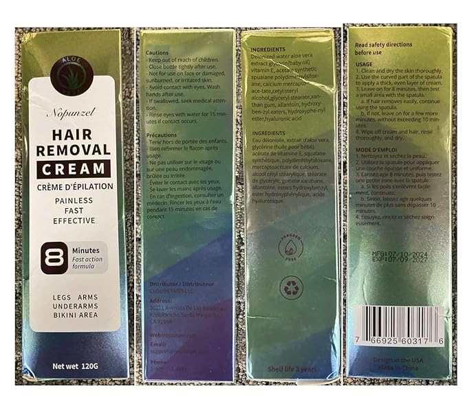 Hair Removal Cream for Women, Men - Bikini, Intimate Areas - Painless Depilatory for Body, Legs, Arms, Underarms, Private Areas - 120g