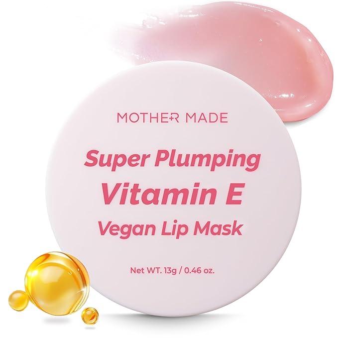 Natural Plumping Vitamin E Lip Mask, 0.46 Oz | Hydrating Lip Moisturizer For Soft, Smooth, Plump Lips, With Organic Shea Butter, Vegan Waxes, Collagen Boosters, Korean Skincare, Lip Gloss