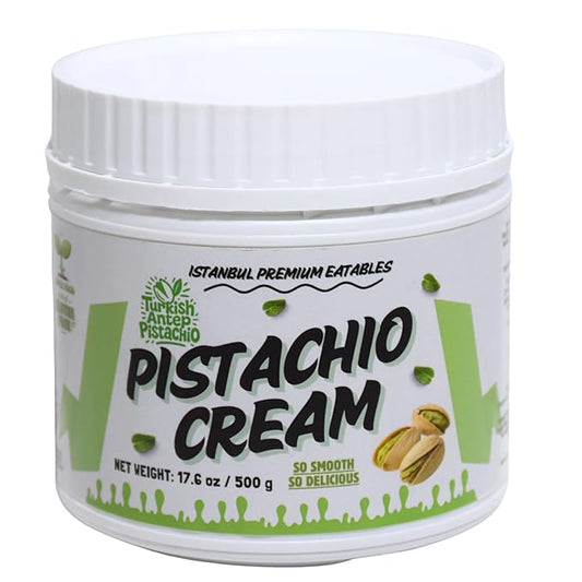 Istanbul Premium Pistachio Cream, Pistachios for Dubai Chocolate Bar, Cream for Dessert, Kataifi & Knafeh, Crema de Pistacho, Non-GMO,1.1 LB (500gr)