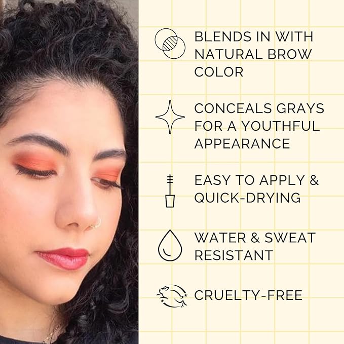 Elizabeth Mott Queen of the Fill Tinted Eyebrow Gel – Brow Filler, Volumizer & Setter – Defines, Shapes & Covers Gray Hairs – Water-Resistant, Long-Lasting – Cruelty-Free – Dark Medium Brown 4g