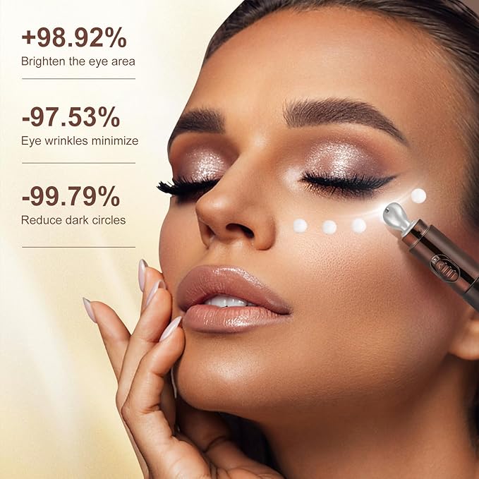 20g Eye Cream with Electric Massager, Moisturizing Anti-Wrinkles Eye Cream, Anti Aging Eye Cream for Dark Circles and Puffiness, Results in 3-4 Weeks to Reduce Fine Lines