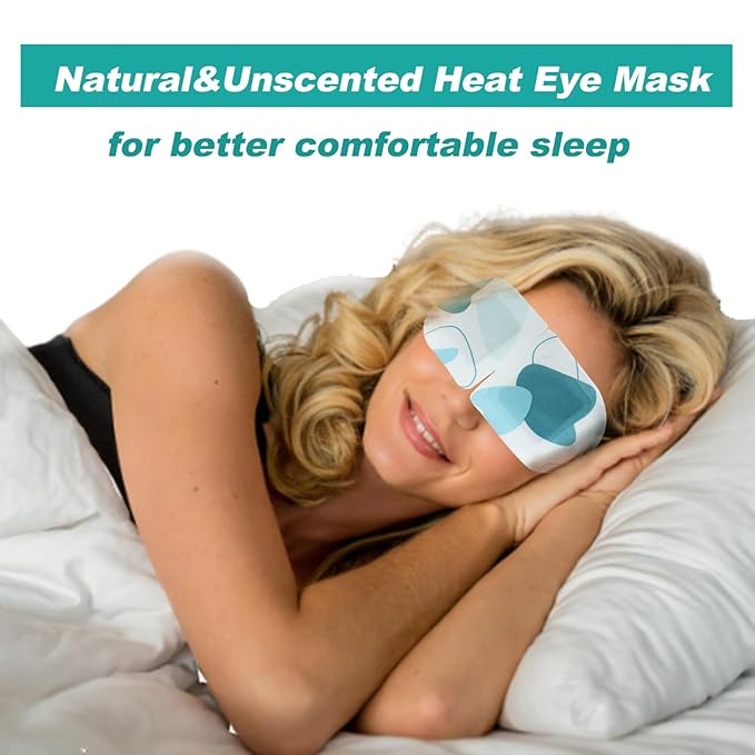 50 Packs Steam Eye Mask for Dry Eyes, Self Heated Sleep Eye Mask Disposable Warm Compress for Eyes, Relieves Dry Eye Eye Strain, Dark Circles, Puffiness,Microgroove (Natural Unscented More Safer)