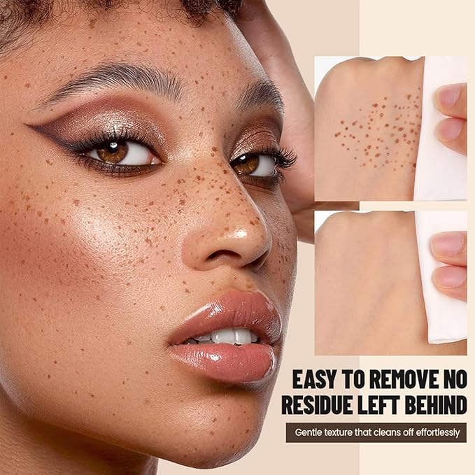 Freckle Stamp Pen, Fake Freckles Stain Marker,5-Dot Faux Liquid Freckle Stamp Cushion for Natural and Lifelike Sunkissed Makeup,Quick Dry Long-Lasting Face Freckle Pencil Tool,03#Coffee