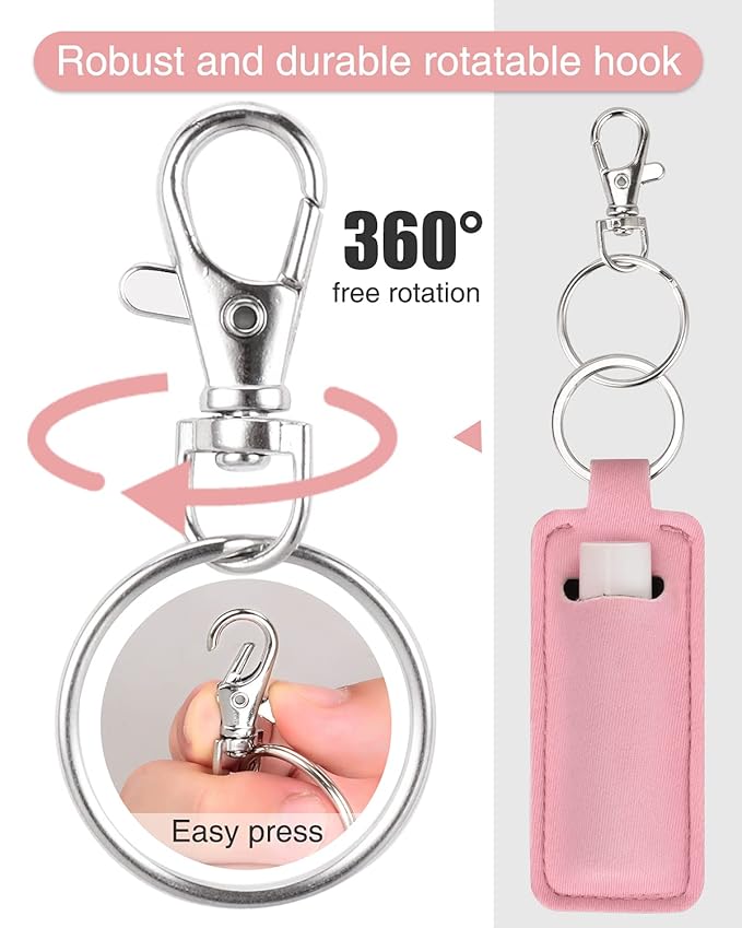 Chapstick Holder Lip Balm Sleeve Pouch Chapstick Holder With Clip Lipstick Lip Gloss Holder Stocking Stuffers Gift for Women (ten pcs)