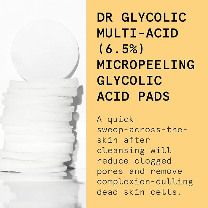 Beauty Pie Dr Glycolic Multi-Acid (6.5%) Micropeeling Glycolic Acid Pads For Exfoliating & Anti-Aging Benefits