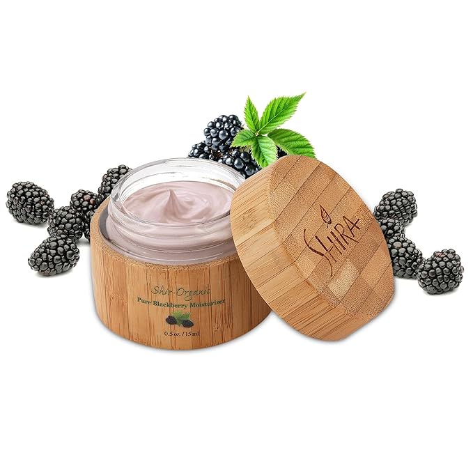 Shir-Organic Pure Blackberry Moisturizer Helps Fight Against Free Radicals Smooth Even Texture Regenerates the Skin for Normal to Dry & Sensitive Skin Type (15ml)