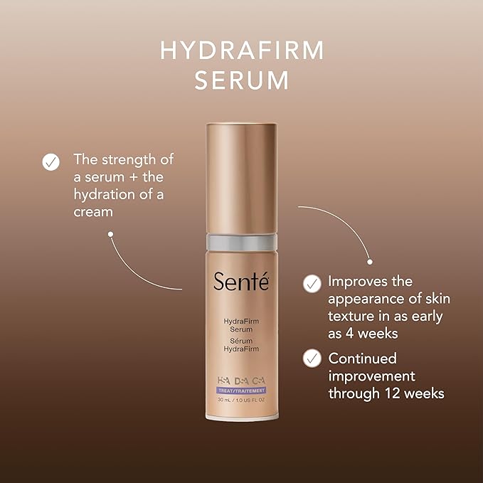 Senté HydraFirm Serum | Supports Collagen and Elastin Production | Restores Firmness and Volume | Formulated with Patented HSA and Peptides | 1 Fl Oz