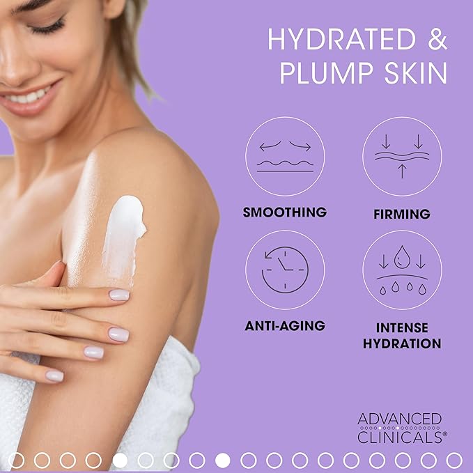 Advanced Clinicals Hyaluronic Acid Body Lotion & Face Moisturizer W/Vitamin E | Hydrating Dry Skin Firming Lotion Minimizes Look Of Wrinkles, Stretch Marks, & Crepey Skin | Skin Care Products, 2pc