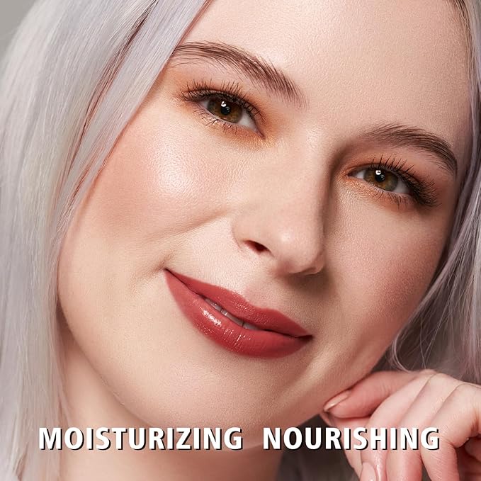 MAKI YIKA Moisture Mauve Red Lipstick for Women Hydrate Lip Gloss for Dry Cracked Lips Weightless Glossy Lip Color Juicy Finish,MA059 Mauve Pop