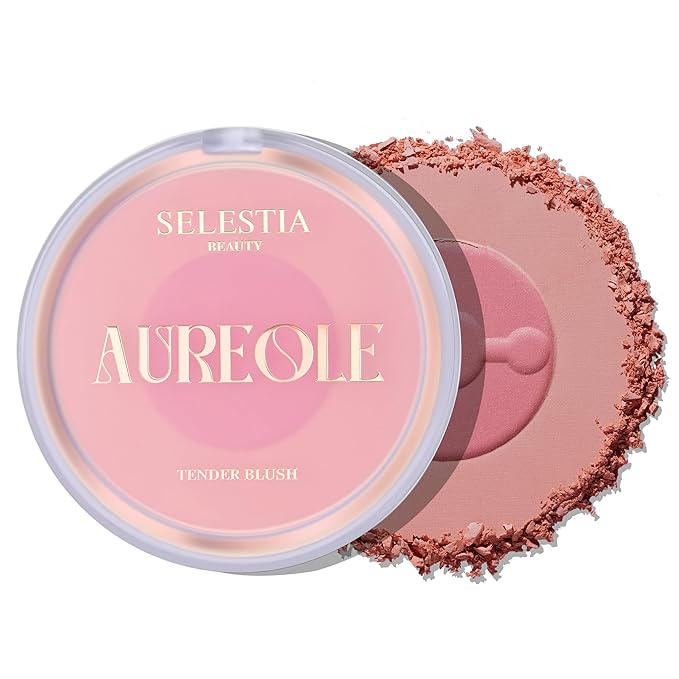 Blush Duo Aureole - High Pigmented Pink Blush for Cheeks - Blush Powder with Matte Finish - Easy-to-Blend Texture - Mix or Use Separately, 0.53 Oz