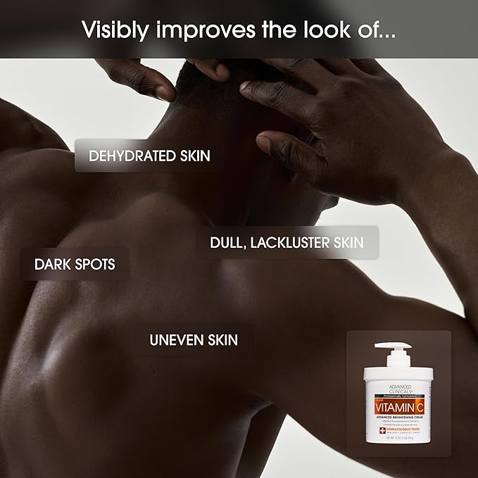 Advanced Clinicals Vitamin C Cream Face & Body Lotion Moisturizer | Anti Aging Skin Care Firming & Brightening Cream For Body, Face, Uneven Skin Tone, Wrinkles, & Sun Damaged Dry Skin, 16 Oz