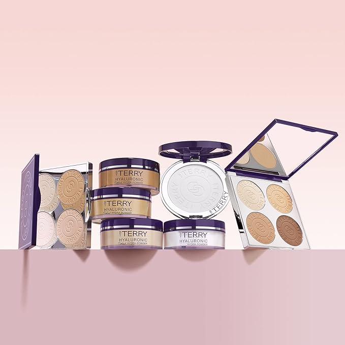 By Terry Hyaluronic Tinted Hydra-Powder, Non-Drying Loose Face Setting Powder, Blur Imperfections & Mattify, Dark, 0.35 oz