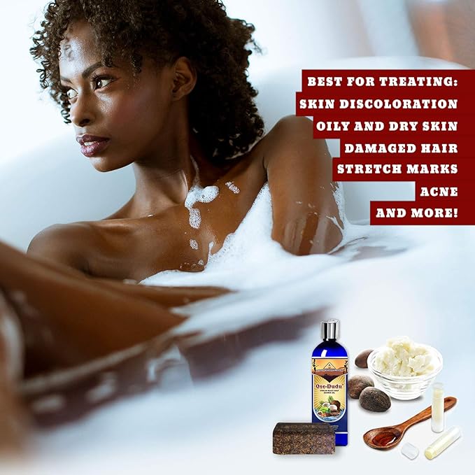 Organic, Anti-Bacterial OSE DUDU LIQUID BLACK SOAP GEL 1 LB (16 oz) Acne Eczema Dry Skin Psoriasis Scar Removal Face and Body Wash Skin Care (GHANA)
