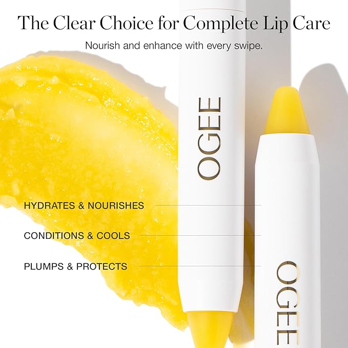 Ogee Sculpted Lip Oil - Lip Stain Made with 100% Organic Coconut Oil, Jojoba Oil, and Vitamin E - Best as Lip Balm or Overnight Lip Treatment - CLEAR