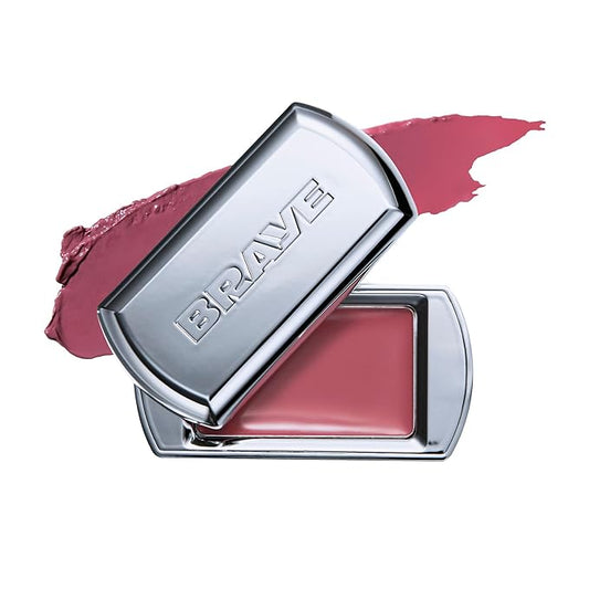 BRAYE Lipsleek Lip Balm, Monochromatic Cream Blush 2-in-1 Face Makeup, Hydrating & Mood Buildable, Vegan + Cruelty-Free Glow for Cheeks l 05 Ease