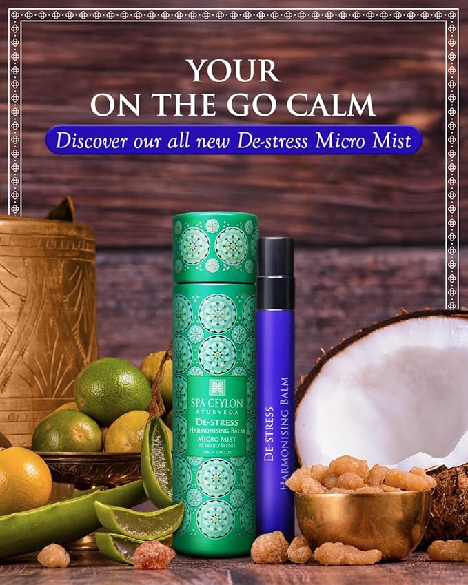 SPA CEYLON DE-STRESS Harmonising Balm micro mist | Instant Cooling Relief | Spray Bottle |Natural & Silicone-Free | Soothes Skin |Paraben-Free | Suitable for all skin types
