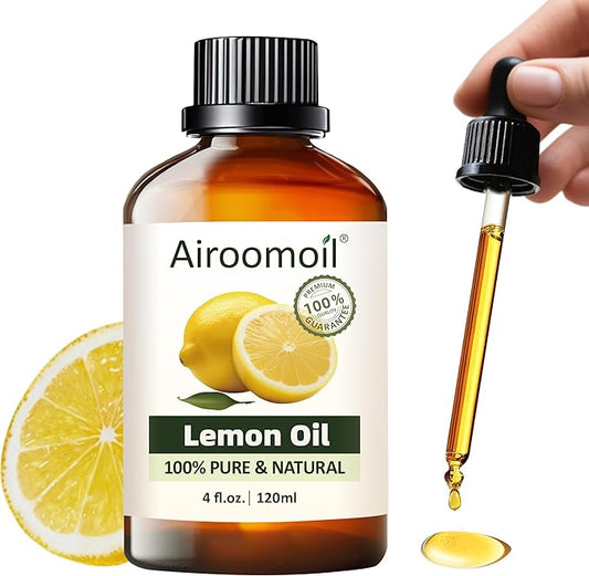 Pure Lemon Essential Oil, 100% Pure Natural Lemon Essential Oil, Premium Grade Essential Oils for Diffusers for Home, Skin, Care Massage, Soap Making, Aromatherapy, 4 Fl Oz | 120ml