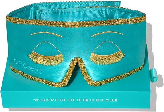DROWSY Breakfast at Drowsy Silk Sleep Mask – 100% Pure Mulberry Silk, Total Blackout, Ultra-Soft & Skin Hydrating for Beauty Sleep & Relaxation, Fully Adjustable
