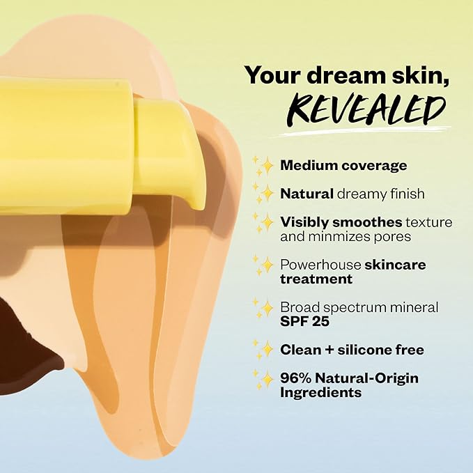 Kosas Revealer Skin-Improving Foundation with SPF 25 Protection - Hydrate, Brighten, Soothe, Plump, Protect Skin - Smoothing Texture, Natural Finish and Clean Formula - Medium Tan Olive 270