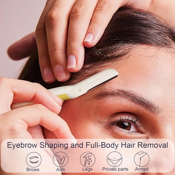 Face Razors for Women, Dermaplane Razor for Women Face, Eyebrow Razor, Dermaplaning Tool, Skin Safe Microblades, Peach Fuzz Remover (12ct, Solar Veil)