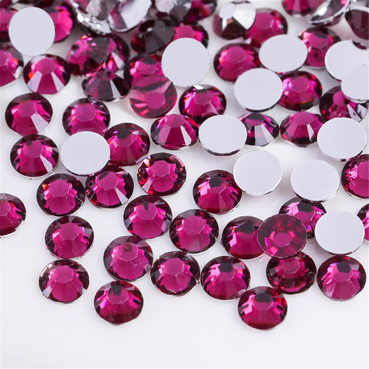 500 Pieces SS30 6mm Flatback Rhinestones Clear Glass Round Gems Crystals for Nail Art DIY Crafts Clothes Shoes Bags （Grape Purple）