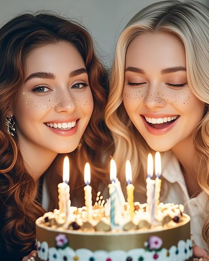 Glitter Freckles,Body and Face Glitter Makeup Patches for Women Girls, Waterproof Festival Rave Accessories fit Country Concert Outfits (Silver - 10 pcs)