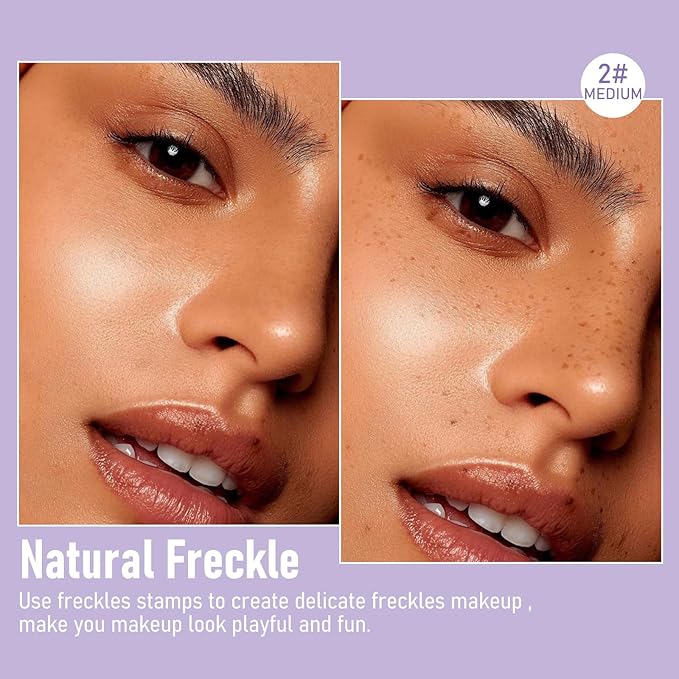Freckles Stamp Pen, Resistant Faux Liquid Freckle Makeup, Waterproof Sweatproof Quick Dry Long Lasting, Natural Lifelike Sunkissed Matte Finish Fake Freckle Pen-MEDIUM