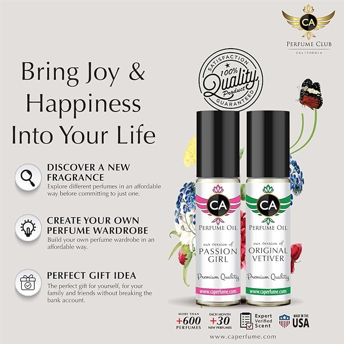 CA Perfume Impression of G. Botanika Heart For Women Replica Fragrance Body Oil Dupes Alcohol-Free Essential Aromatherapy Sample Travel Size Concentrated Long Lasting Attar Roll-On 0.3 Fl Oz-X3