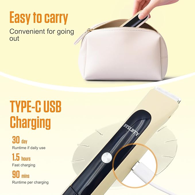 2 in 1 Bikini Trimmer for Women Dual Head Electric Shaver with LED Display,IPX7 Waterproof Wet & Dry, Painless Shaver for Underarm Leg Arm Body Face Private Area Khaki
