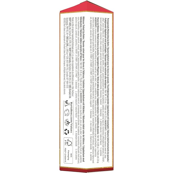 Burt's Bees Mistletoe Kiss Lip Care Stocking Stuffers Holiday Gift Set, Mistletoe Kiss Set, Pomegranate, Peony & Hibiscus