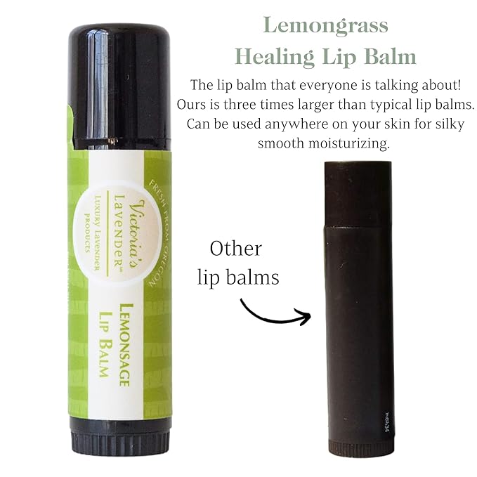 Victoria's Lavender Natural Body Products Gift Set - Handmade Soap, Hand & Body Lotion, Lip Balm, Body Candle Skin Care Sets & Kits, Lavender Bath and Body Products for Women, Lavender Lemongrass