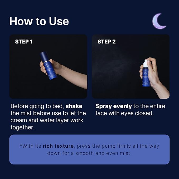 Perfect Sleep Repair Mask Mist 2.70fl.oz, Retinol-Infused Dual Layer Sleeping Serum-in-Mist for Overnight Skin Recovery, Lifting & Wrinkle Care, Deep Hydration & Radiance Boosting Korean Facial Spray