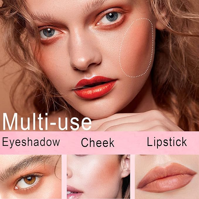 Blush Beauty Wand,Matte Face Blush Contour Wand with Cushion Applicator,Smooth Creamy Dewy Liquid Blush Wand,Blendable Blush Rouge Stick for Cheek,Cruelty-free,102 Serenade,Coral