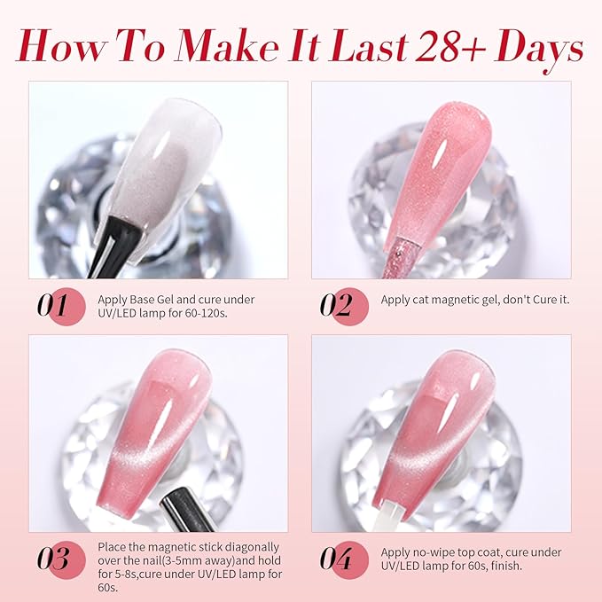 Born Pretty Gel Nail Polish Pink Nude Series,Jelly Transparent,Cat Magnetic Eye,Shimmer Glitter Holographic Pink Nude Gel Polish Kit for Salon Manicure and Nail Art DIY at Home 6Colors