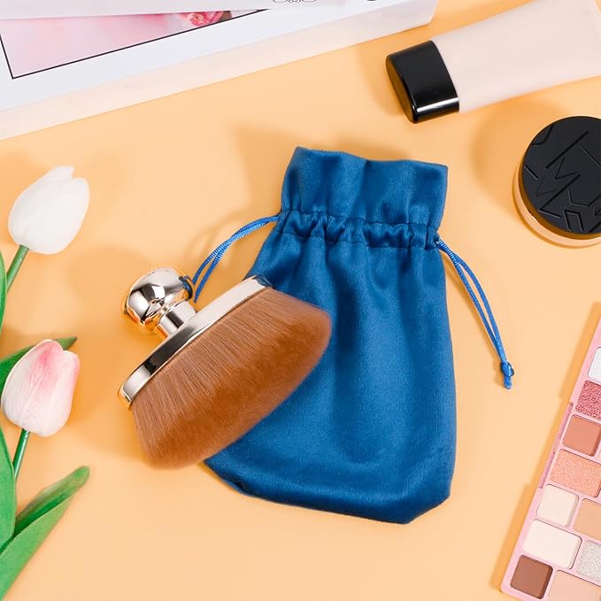 Extra Large Body Makeup Brush for Self Tanner – 115mm Wide Rose Gold Kabuki Body Brush for Bronzer Blend & Blur, Vegan Fiber Self Tanning Brush for Legs & Body with Drawstring Bag by Yoseng