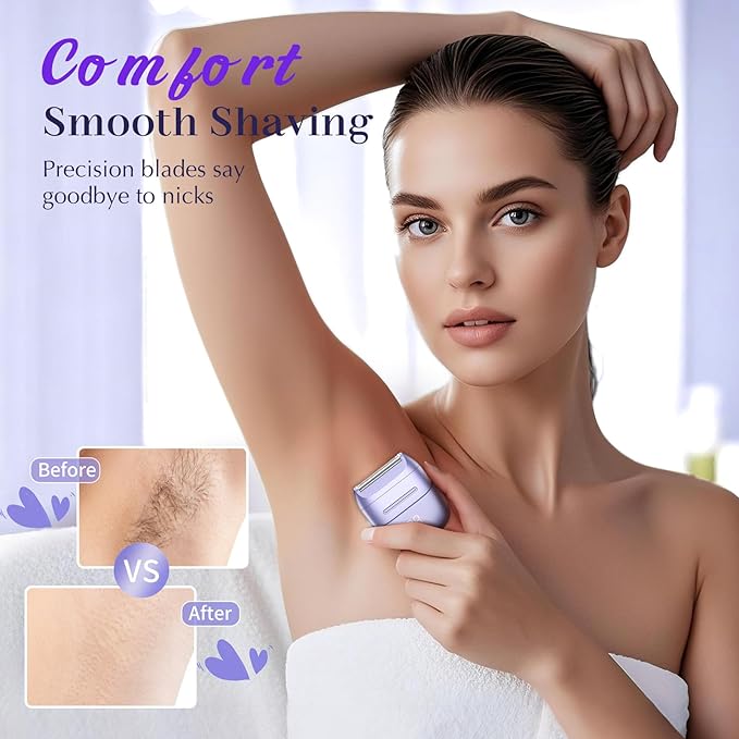 Electric Razors for Women, Womens Electric Leg Shaver Cordless Shaver for Women Painless Facial Hair Removal for Arms, Underarms, Bikini Trimmer, Portable & Safe, Wet & Dry Use Razor