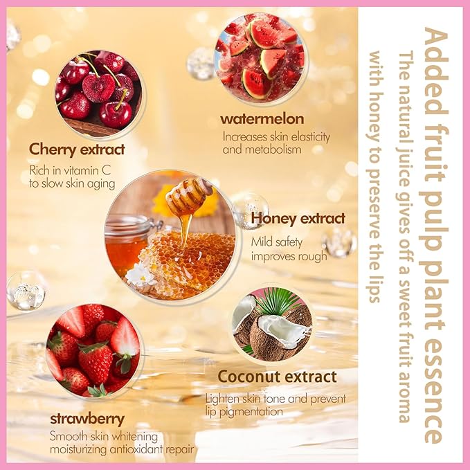 1 PCS Bee Lip Balm Lip Mask Honey Pot, Coconut Moisturizing Sleeping Lip Mask Overnight with Sticks, Lip Balm Honey Pot Lip Balm Hydrating Prevention Dry and Crack Lip Scrubs Exfoliator