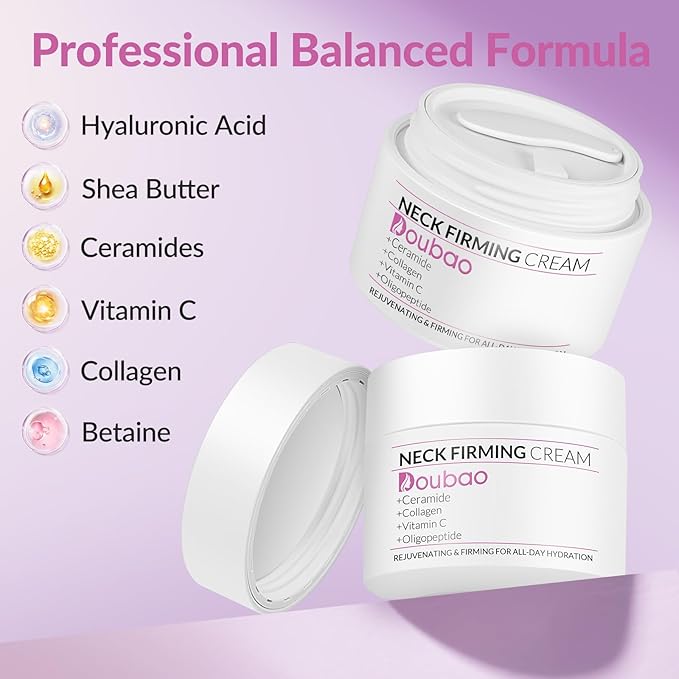 Neck Firming Creams for Tightening and Firming, Moisturizer Face Cream with Collagen, Hyaluronic Acid, Day & Night Anti-Aging Skin Tightening Cream Neck, Décolleté & Face – 1.7Fl Oz