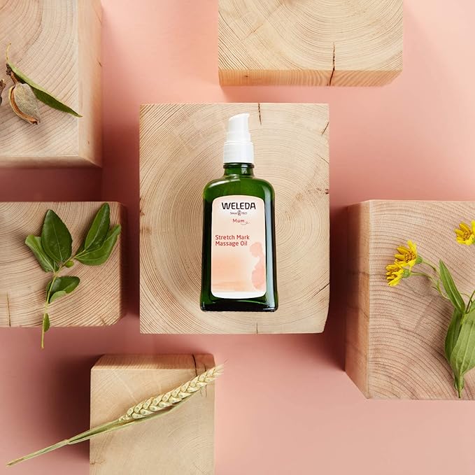 Weleda Stretch Mark Pregnancy Massage Oil, 3.4 Fluid Ounce, Plant Rich Oil with Vitamin E, Sweet Almond, Jojoba and Arnica Oils