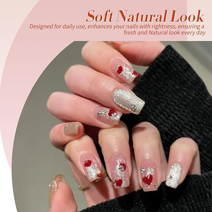 Born Pretty Gel Nail Polish Nude Pink Series,Jelly Transparent,Cat Magnetic Eye,Shimmer Glitter Holographic Nude Pink Gel Polish Kit for Salon Manicure and Nail Art DIY at Home 6Colors