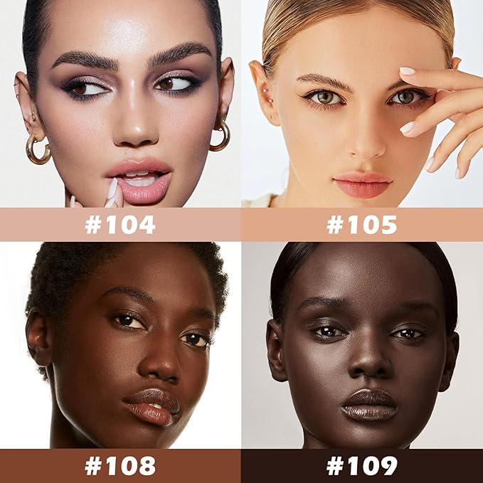 Boobeen Liquid Full Coverage Foundation, Concealer Cream Foundation, Lightweight Buildable Foundation for Smoother Skin, Matte Long Lasting, Flawless Base Makeup Natural Glowing Finish