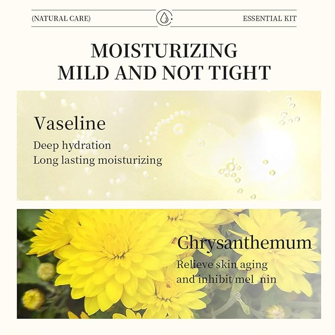 facial skin care set - facial gift sets for women - mini skincare products - body lotion, foot cream, cleanser, lip balm, hand salve