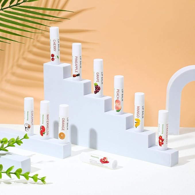 Dunzy 100 Pack Hello Fall Thanksgiving Party Gifts Bulk Lip Balms Favors Employee Appreciation Gifts Thank You Gifts Team Inspirational Gifts for Women Men Coworkers Satff Teachers(Fruit)