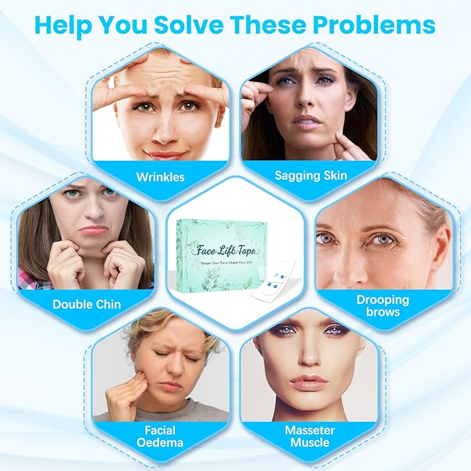 Face Lift Tape, Facelift Tape for Face Invisible, Neck Tape Lift Turkey Neck Skin Tape Facial Tapes for Lifting Loose Sagging Skin, Wrinkles, Jowls, Eyes, Cheek, Double Chin (1 Count (Pack of 200))