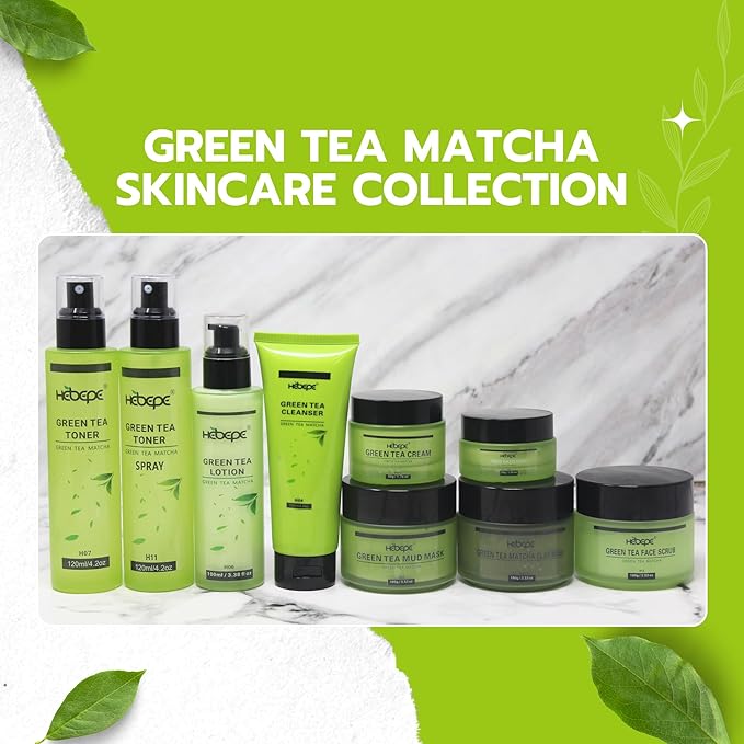 Green Tea Matcha Facial Toner Mist with Peppermint, Refreshing, Moisturizing, and Soothing Face Toner, with Jojoba Oil, Castor Oil, Snail Filtrate,120ml