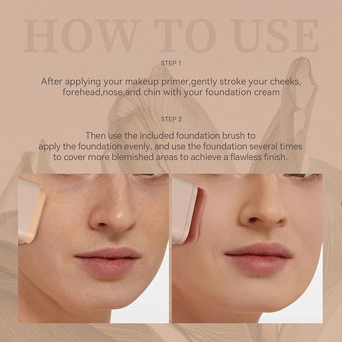 Multi-Use Foundation Stick Makeup with Brush,High Coverage Blendable Lightweight Contour Stick,Waterproof Flawless Natural Finish Creamy Foundation Makeup,Longwear Face Makeup Stick(#4)