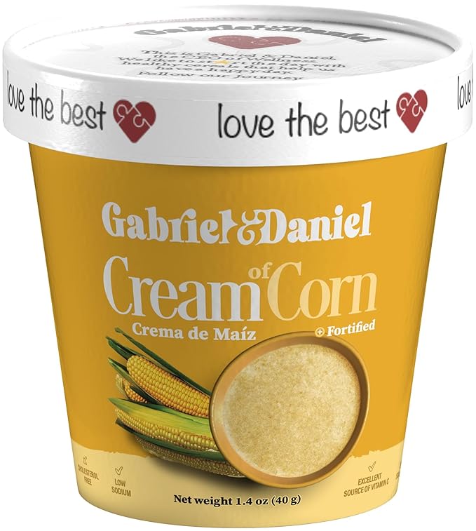 Gabriel & Daniel Gluten Free Instant Cream of Corn – Non-GMO, Pure and Wholesome Hot Cereal – Smooth & Creamy Texture with Vanilla – Microwave Cup for a Nourishing and Easy Breakfast To Go (Pack of 12)