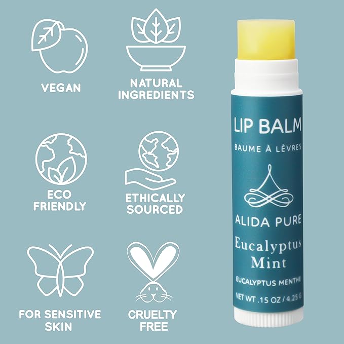 Fruit Mint Lip Balm Collection, Vegan Lip Balm Set, Bees Wax Free, Coconut Oil Free, Avocado Oil, Organic Jojoba Oil, Vitamin E, Natural Moisturizer For Dry Cracked Lips, 3 Tube Set